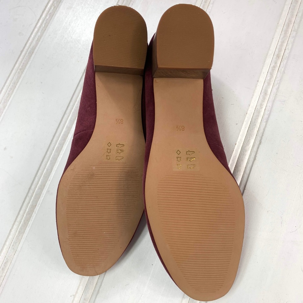 Madewell 8.5 Ella Pumps Low Heel Suede Dark Merlot - Picture 5 of 8